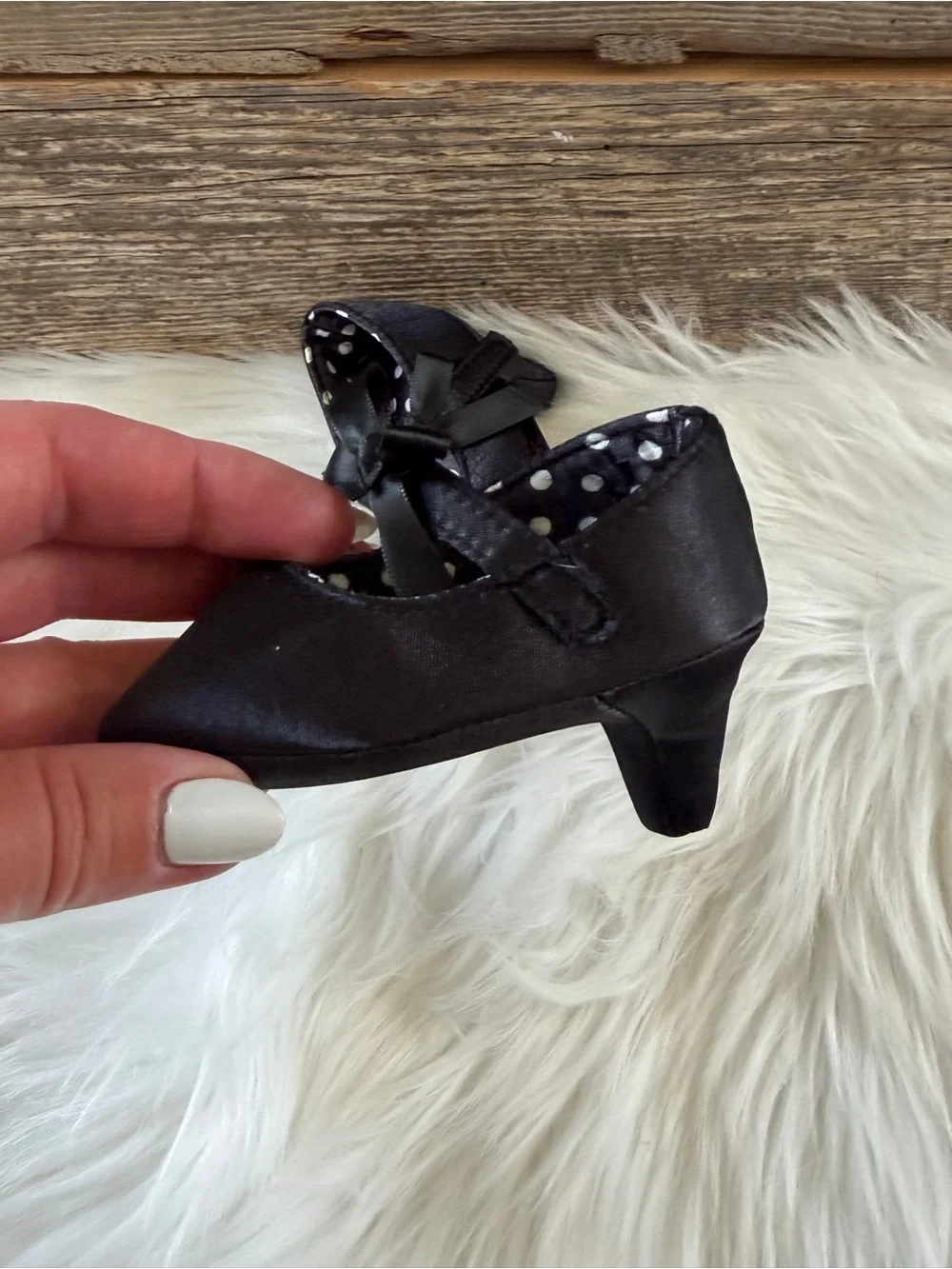JOYE | Black Satin Baby Heels
